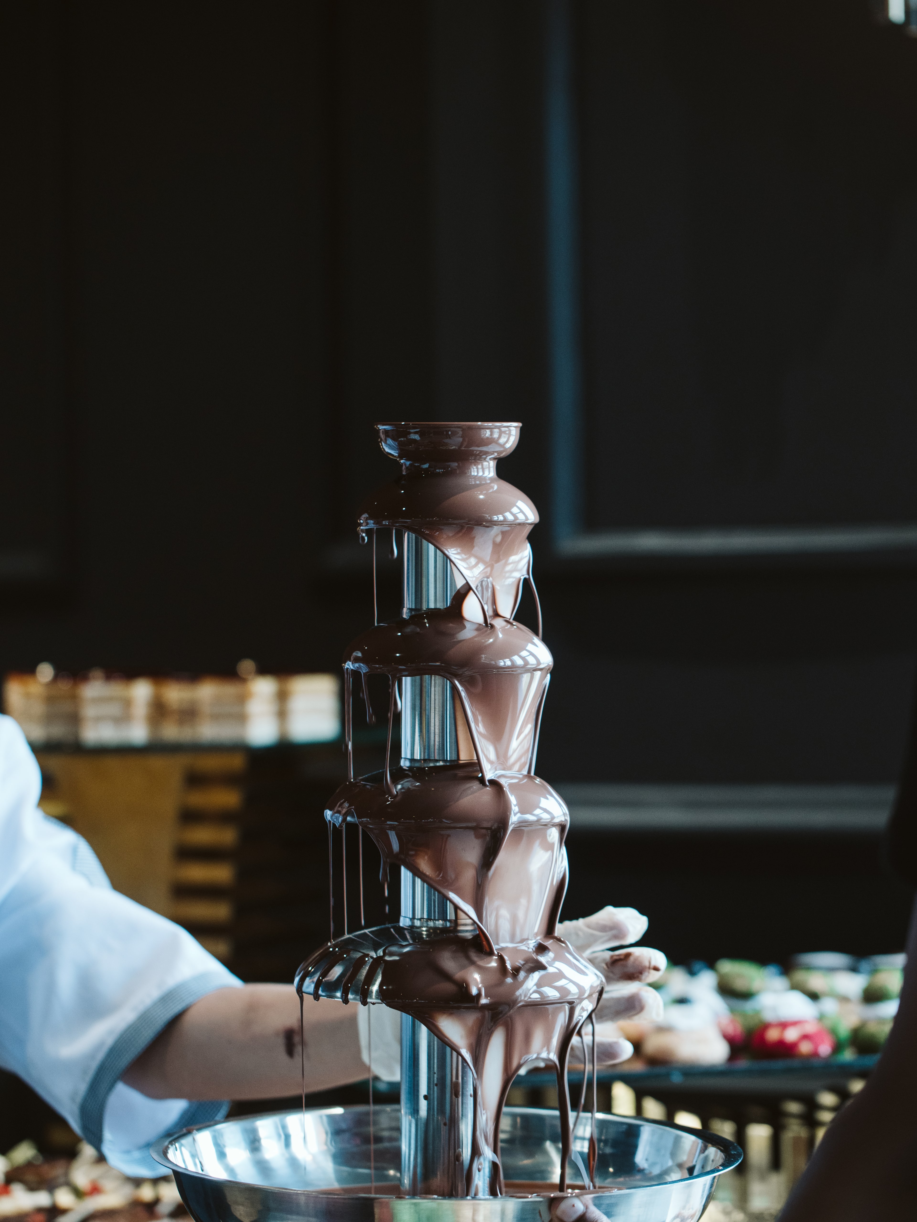 Chocolate fountain dessert