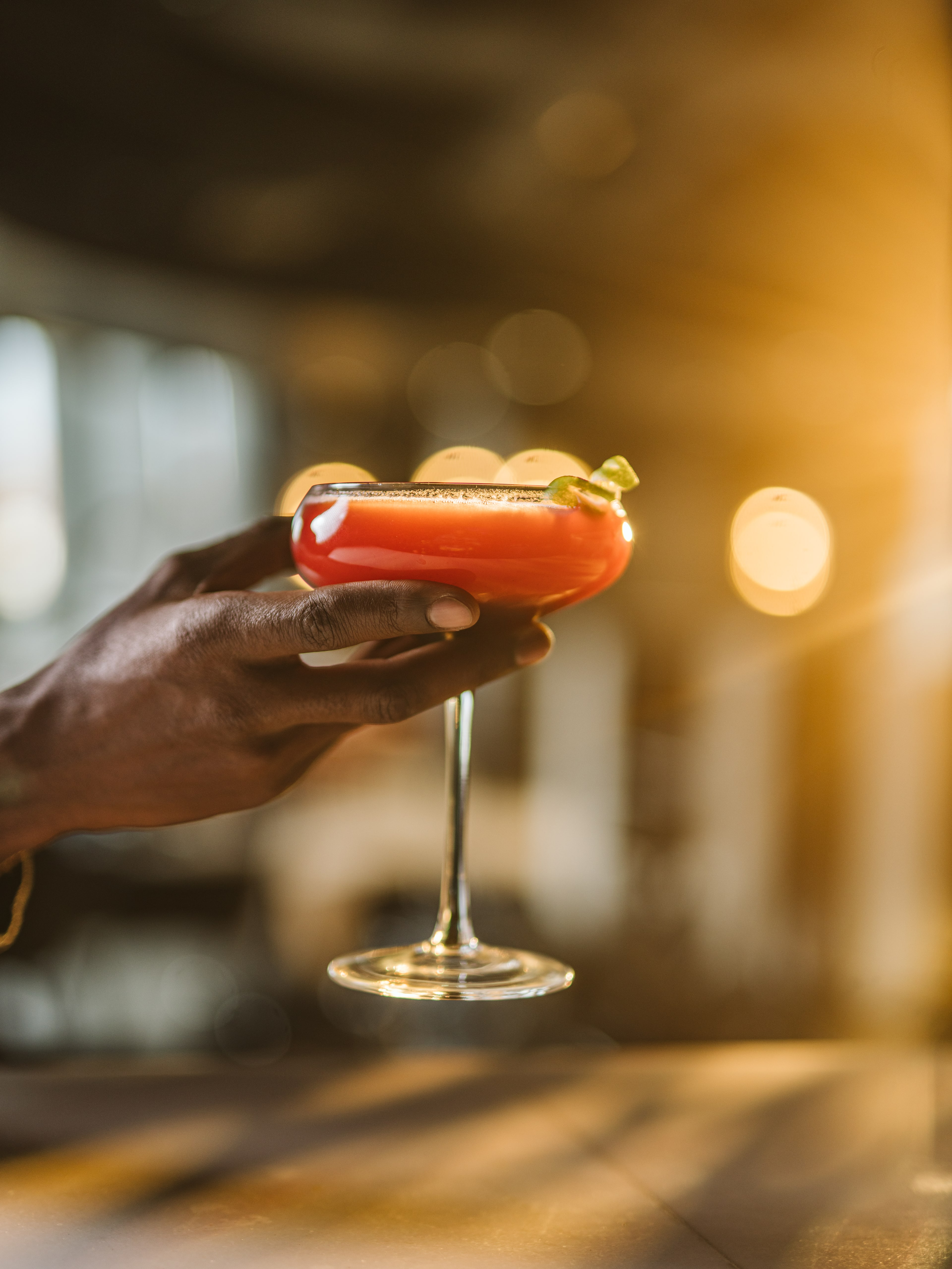 Cocktail glass service